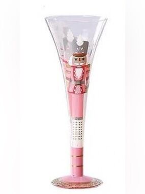 Pink Nutcracker Stemmed Glass - Decorative Holiday Drinkware